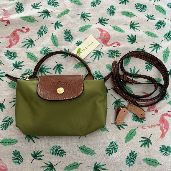 Longchamp Handbags - Longchamp Tote Crossbody Bag Moss Green Xs Mini